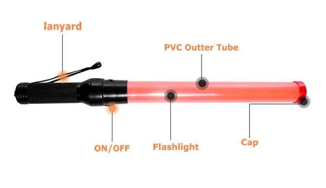 Đàn gậy an toàn giao thông LED nhựa đèn flash khẩn cấp cho đường sắt kiểm soát đường 8
