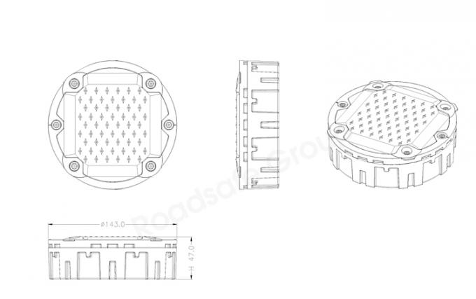 Đèn đèn LED nhấp nháy vòng nhựa nhúng mắt mèo không dây đường lái ngầm đánh dấu ánh sáng đường mặt trời 1