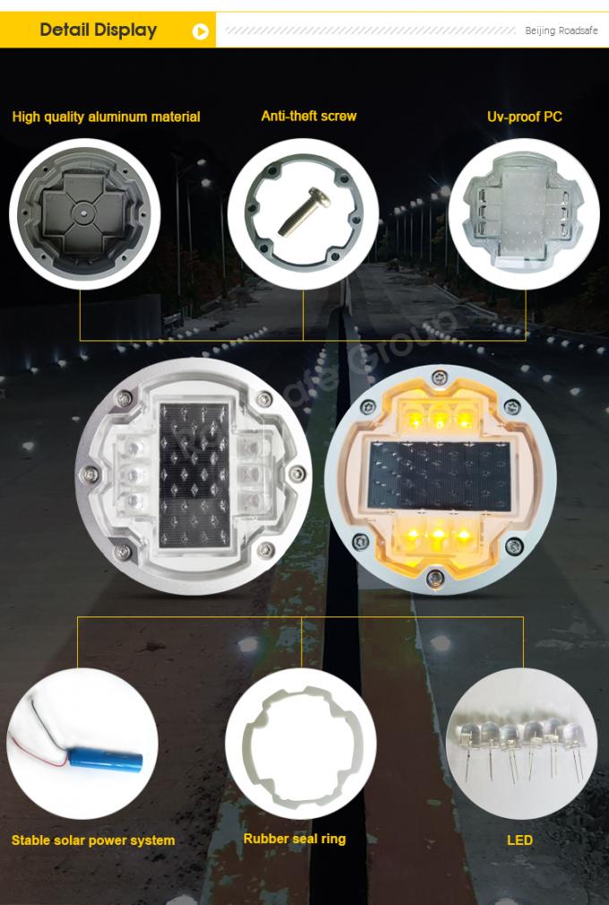 Đèn đèn LED nhấp nháy vòng nhựa nhúng mắt mèo không dây đường lái ngầm đánh dấu ánh sáng đường mặt trời 4