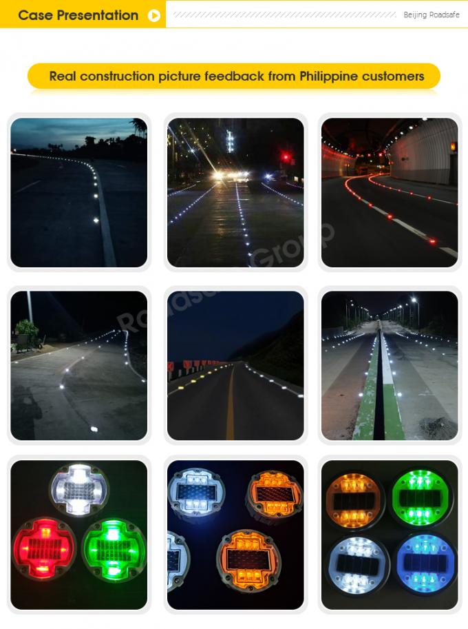 Đèn đèn LED nhấp nháy vòng nhựa nhúng mắt mèo không dây đường lái ngầm đánh dấu ánh sáng đường mặt trời 5