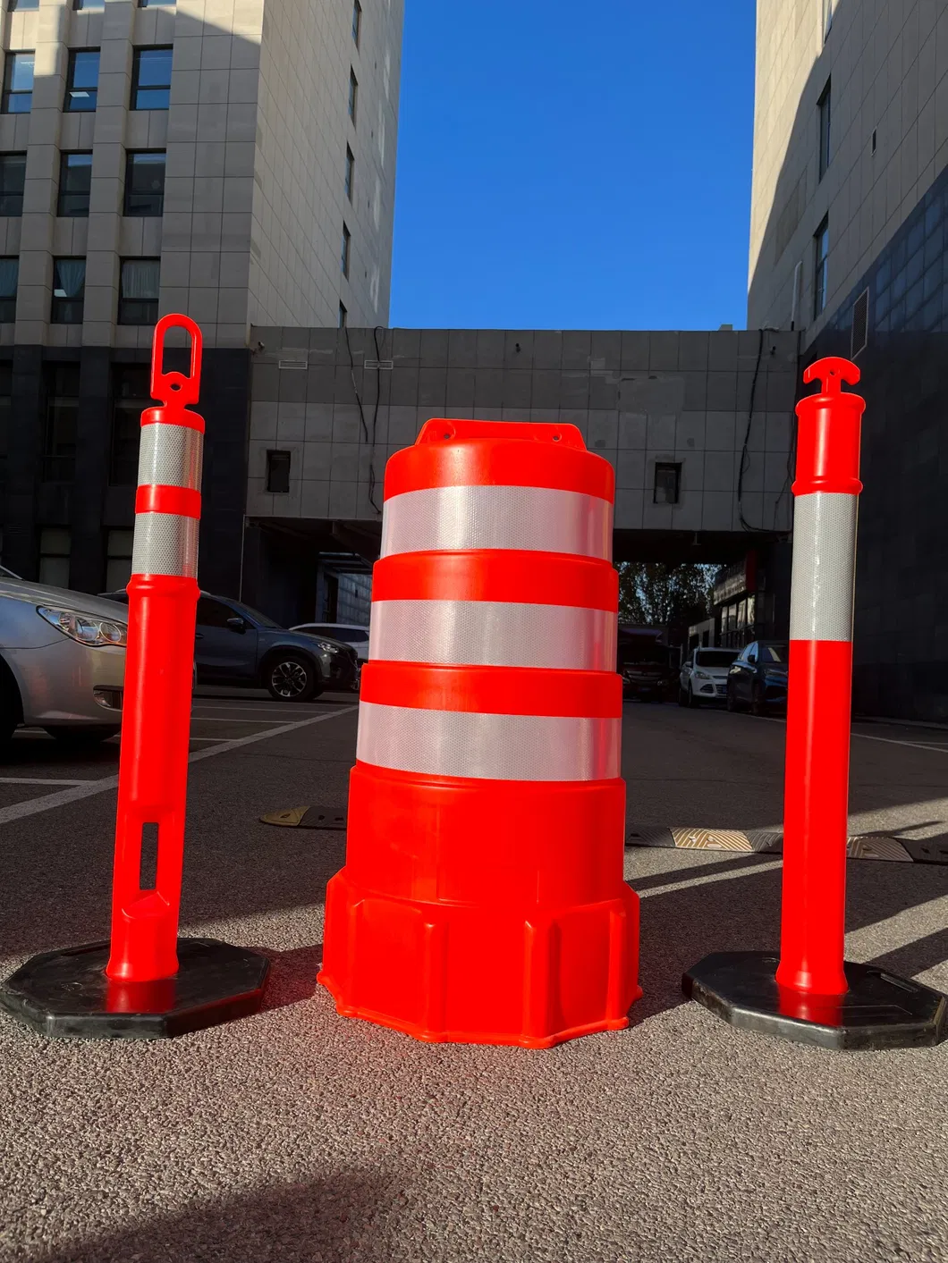 ROADSAFE bán nóng PE Traffic Drum Các thùng va chạm An toàn đường bộ Thùng cảnh báo phản xạ 1